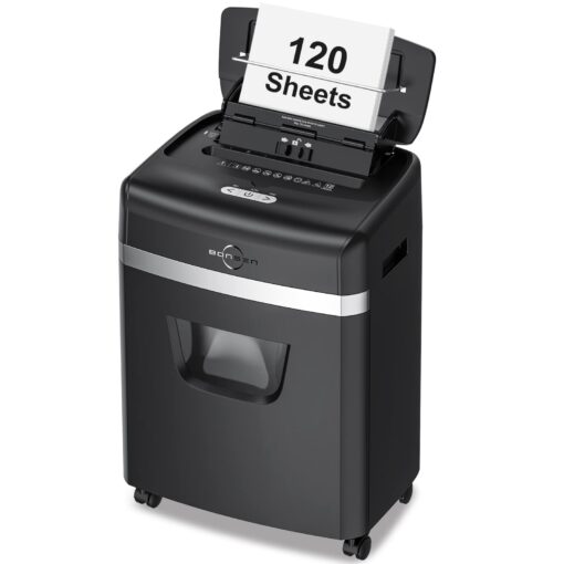 BONSEN 120-Sheet Auto Feed Paper Shredder High Security Micro Cut Shredders for Home Office Use/ 30 Minutes/Security Level P-4,6-Gallon Bin (S3110) 120-Sheet Auto Shredder New