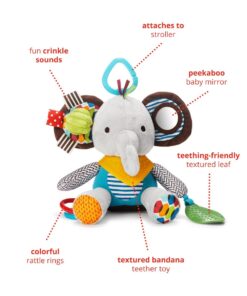 Skip Hop Bandana Buddies Baby Activity and Teething Toy with Multi-Sensory Rattle and Textures, Elephant 25 61O oial0lL