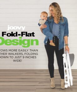 Joovy Spoon Baby Walker & Activity Center Featuring Three Adjustable Heights, Tough Luggage Grade Seat Material, and 30 lb Weight Capacity - JPMA Safety Certified (Charcoal) Charcoal 31 61O0CdPqofL 1