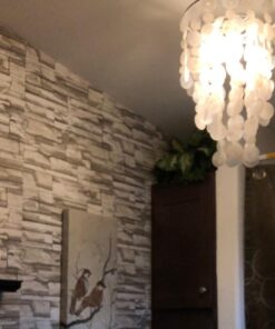 RoomMates RMK9026WP Natural Stacked Stone Peel and Stick Wallpaper Light Gray 36 61O4OUasuL