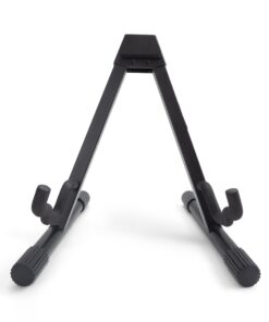 On-Stage GS7462B Professional A-Frame Guitar Stand (Holds Electric, Acoustic, and Bass Guitars, Small Amps, and Mixers, Stepped Yoke, Nonslip Padding, Rubber Feet, Folding, Portable, Storage, Display) Black 15 61O4g5Pi7DL