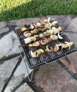 Quick Grill Medium: Original Folding Charcoal BBQ Grill Made from Stainless Steel/Carrying Bag for Backpacking Included / 40 61O6LqQm7zL