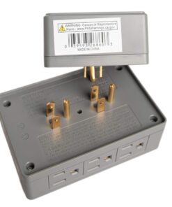 Alternative view of 2 Side Entry 6-Way Electrical Socket Outlet Splitter In-Wall Tap Adapter In Grey