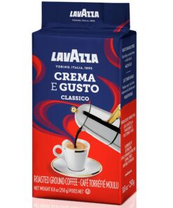 Lavazza Crema E Gusto Ground Coffee Blend, Espresso Dark Roast, 8.8 Oz Bricks (Pack of 4) Authentic Italian, Blended And Roasted in Italy, Non GMO, Value Pack, Full bodied with rich aftertaste 8.8 Ounce (Pack of 4) 27 61OAzPIvgzL