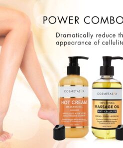Cellulite Massage Oil & Hot Cream - 100% Natural Cellulite Oil & Gel, Highly Absorbable, Firm, Tone, Tighten & Moisturize Skin - Soothes Muscles 8.8 oz 21 61OBNUiCcL 2