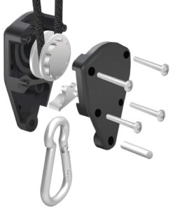 iPower GLROPEMG4X2 2-Pair 1/4 Inch 8-Feet Long Heavy Duty LROPEMG4X2 Adjustable Rope Clip Hanger (300lbs Weight Capacity) Reinforced Metal Internal Gears 12 61OClhACuGL