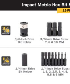 Titan Tools 16038 13-Piece Metric Impact Grade Hex Bit Set 11 61OG80TXkPL