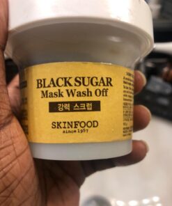 SKIN FOOD Black Sugar Mask Wash Off 4.05 fl. oz.(120g) - Black Sugar Scrub - Sugar Face Scrub to Hydrate and Nourish the Skin - Exfoliating Sugar Scrub - Facial Mask Wash Off Sugar Scrub 3.52 Fl Oz (Pack of 1) 45 61OHoFy3O9L
