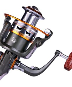 Sougayilang Spinning Fishing Reels with Left/Right Interchangeable Collapsible Wood Handle Powerful Metal Body 5.2:1/5.1:1 Gear Ratio Smooth 11BB for Inshore Boat Rock Freshwater Saltwater Fishing DK3000 21 61OIeXk37KL