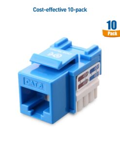 Cable Matters UL Listed 10-Pack RJ45 Keystone Jack, Cat6 Keystone Jacks in Blue 18 61OIw5SdWL