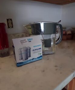 WAMERY Certified Alkaline Water Filter Replacement Fits Brita and Wamery Pitcher Cartridges 3-Pack, Increases Water pH. 3 Pack 27 61OJ jtNNL