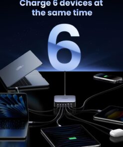 UGREEN 200W USB C Charger, Nexode 6 Ports GaN Desktop Charger, Charging Station Compatible with MacBook Pro/Air M1 M2, iPad Pro/Air, iPhone 15 Pro Max/14, Galaxy S23 Ultra, Steam Deck, Dell XPS 39 61OJqJMfxVL