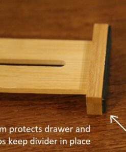 Large Kitchen Drawer Organizer - Expandable Bamboo Drawer Dividers (17.5" - 22") - Adjustable Separators for Kitchen, Clothes, Dresser, Bedroom, Bathroom, and Desk Drawers - 4 Pack (Natural) Natural 40 61OKoLk9yJL