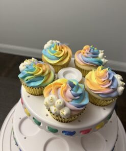 Sweet Creations 3 Tier, Collapsible Cupcake and Cakepop Display Carrier with Handel, White 36 61OV oVtpDL