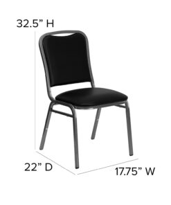 Alternative view of Flash Furniture HERCULES Series Stacking Banquet Chair in Black Vinyl - Silver Vein Frame 1 Pack