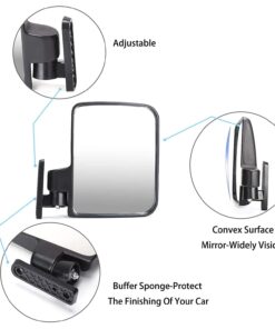 9.99WORLD MALL Golf Cart Side Mirrors, No Drilling 180 Degree Rotation & Foldable-HD Shatterproof Glass Mirrors for Golf Cart Club Car EZGO and Other (Multiple Size Clips) (New for 2022) New for 2022 14 61OW36wDJEL