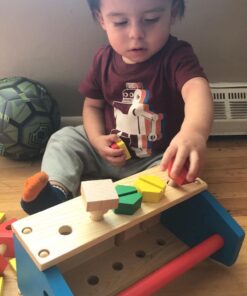 Melissa & Doug Take-Along Tool Kit Wooden Construction Toy (24 pcs), Multicolor, 10.0 x 5.55 x 4.75 45 61OW3FxgoRL