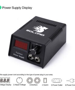 Solong Complete Tattoo Kit 4 Pro Machine Guns 54 Inks Power Supply Foot Pedal Needles Grips Tips Carry Case TK456-US 336 Piece Set 29 61OWCUtyBcL