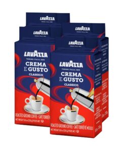 Lavazza Crema E Gusto Ground Coffee Blend, Espresso Dark Roast, 8.8 Oz Bricks (Pack of 4) Authentic Italian, Blended And Roasted in Italy, Non GMO, Value Pack, Full bodied with rich aftertaste 8.8 Ounce (Pack of 4) 28 61OYMrhffFL