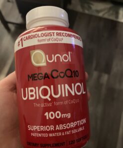Qunol Mega Ubiquinol CoQ10 100mg, Superior Absorption, Patented Water and Fat Soluble Natural Supplement Form of Coenzyme Q10, Antioxidant for Heart Health, 120 Count (Pack of 1) Softgels 120 Count (Pack of 1) 27 61Oa9B7ztFL