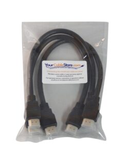 Alternative view of Your Cable Store 1 Foot HDMI 2.0 HDTV Cable Gold Plated 28 AWG 3 Pack 1 Ft 3 Pack