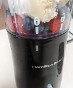 Hamilton Beach Portable Blender for Shakes and Smoothies with 14 Oz BPA Free Travel Cup and Lid, Durable Stainless Steel Blades for Powerful Blending Performance, Black (51101AV) 14 oz. 1 Jar 44 61Oco6Nb0KL