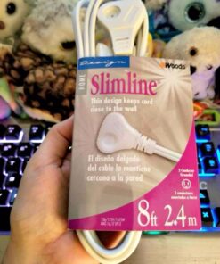 Woods SlimLine 2241 16/3 Flat Plug Indoor Extension Cord 8-Foot 3 Outlets Right Angled Plug Space Saving Design UL Listed 8 Foot (Pack of 1) 45 61Od6x wg2L