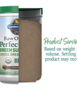 Garden of Life Raw Organic Perfect Food Green Superfood Juiced Greens Powder - Chocolate, 60 Servings, Non-GMO, Gluten Free, Vegan Whole Food Dietary Supplement, Plus Probiotics, Enzymes 60 Servings (Pack of 1) 15 61OdZ11iguL