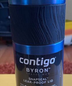 Contigo Byron Vacuum-Insulated Stainless Steel Travel Mug with Leak-Proof Lid, Reusable Coffee Cup or Water Bottle, BPA-Free, Keeps Drinks Hot or Cold for Hours, 20oz, Blue Corn 47 61Ogjv1ULIL