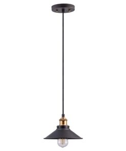 Linea di Liara Andante Black and Gold Farmhouse Pendant Lighting for Kitchen Island Industrial Hanging Light Fixtures Matte Black Pendant Light for Kitchen Sink, UL Listed Fixture Only Antique Brass 20 61Oj84HvTL