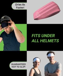 Headbands for Men and Women - Mens Sweatband & Sports Headband Moisture Wicking Workout Sweatbands for Running, Cross Training, Yoga and Bike Helmet Friendly Black 22 61OjJSE4y4L 3