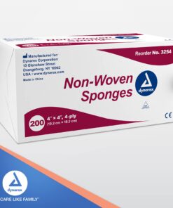 Dynarex Non-Woven Sponges, Non-Sterile, Gauze Sponges, for Cleansing, Prepping and Dressing, Highly-Absorbent and with Less Linting, 4"x 4", 4 Ply, 1 Box of 200 Non-Woven Sponges 200 Count (Pack of 1) 29 61OlK97O3bL