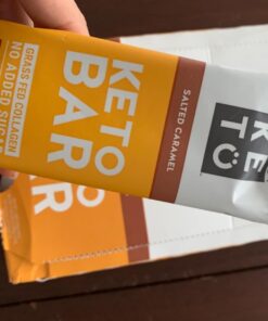 Perfect Keto Bars - The Cleanest Keto Snacks with Collagen and MCT. No Added Sugar, Keto Diet Friendly - 3g Net Carbs, 18g Fat,11g protein - Keto Diet Food Dessert (Salted Caramel, 12 Bars) Salted Caramel 12 Count (Pack of 1) 29 61OlSb2DPkL