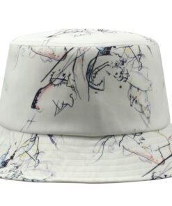 Hatphile Mens Womens Trends Fashion Bucket Hat Large Abstract Line White