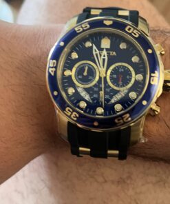Invicta Men's 6983 Pro Diver Collection Chronograph Blue Dial Black Polyurethane Watch 41 61OrBL7FIFL