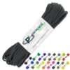 Paracord Planet 100' Hanks Parachute 550 Cord Type III 7 Strand Paracord Top 40 Most Popular Colors (Black) Black 17 61OrS kFlxL