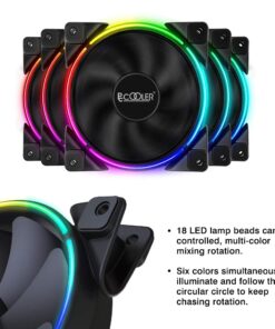 PCCOOLER 120mm Case Fan 3 Pack Moonlight Series, Computer Case Fan PWM High Performance Cooling PC Fans Dual Light Loop Quiet Fan/Multiple Light Modes with Controller for PC Cases 3IN1 44 61OtZxn52VL