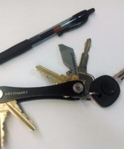 KEYSMART Key Holder for Keychain Key Ring - Compact Key Organizer Key Chain Key Case, Minimalist Pocket-Sized EDC Keychain, Loop Piece for Car Fobs, Expandable (up to 14 Keys, Black) 42 61OuWey948L