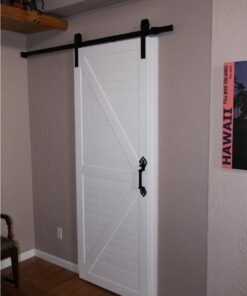 SMARTSTANDARD 6.6 Feet Heavy Duty Sturdy Sliding Barn Door Hardware Kit -Smoothly and Quietly -Easy to Install -Includes Step-by-Step Installation Instruction Fit 40" Wide Door Panel (J Shape Hanger) 35 61OuYAaObL