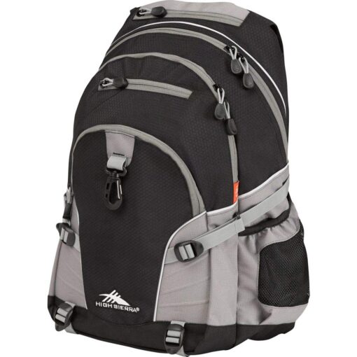 High Sierra Loop Backpack, Travel, or Work Bookbag with tablet sleeve, One Size, Black/Charcoal