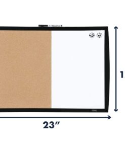 Quartet Combination Magnetic Whiteboard & Corkboard, 17" x 23", Combo Dry Erase White Board & Cork Board, Curved Frame, Message Board, Black Frame (41723-BK) 17" x 23" Combo (Black Curved Frame) 25 61OzGzcjFrL