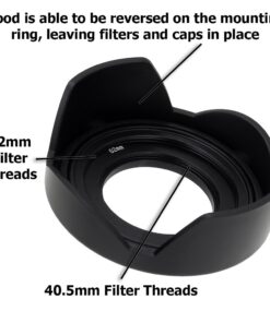 Fotodiox Reversible Lens Hood Kit for E-Mount PZ 16-50mm F3.5-5.6 OSS E-Mount Power Zoom Lens, Reversible Tulip Flower Hood w/Cap 30 61OzscN5AzL