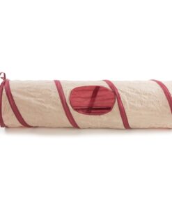 SmartyKat Crackle Chute Crinkle Activity Tunnel Cat Toy - Tan/Red, One Size Set of 1 Crackle Chute Tunnel 25 61P rnicRL