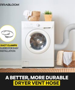 Alternative view of TerraBloom 6-Inch Dryer Vent Hose 25 Feet - Advanced 3-Layer Aluminum Flexible Duct for HVAC with 2 Bonus Clamps - 6-Inch Silver Ducting, Ventilation Hose, Dryer Duct Hose & Grow Tent 6" X 25 FT (SILVER)