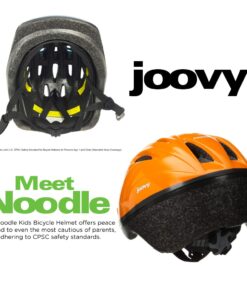 Joovy Noodle Bike Helmet for Toddlers and Kids Aged 1-9 with Adjustable-Fit Sizing Dial, Sun Visor, Pinch Guard on Chin Strap, and 14 Vents to Keep Little Ones Cool (Small, Orangie) Small 15 61P0WwciV5L
