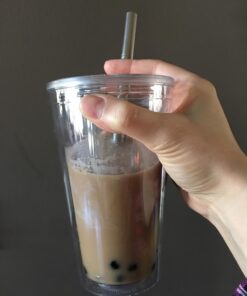 ALINK Reusable Boba Straws with Case and Cleaning Brush, 4-Pack Extra Wide Stainless Steel Metal Bubble Tea Straw for Smoothie, Shakes, Tapioca Pearl, 12 mm x 9 inch Silver 47 61P2oKDRDrL