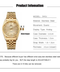 DREAMING Q&P Fq-043 Classic Golden Stainless Steel Male Female Crystals Quartz Wrist Watches for Man Woman Gold 17 61P2vQd8zSL
