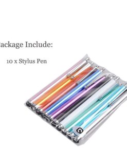 Stylus Pen, IC ICLOVER 10PCS Long Styli Metal Touch Screen Pen for iPhone 14/13/12/11/PRO/Max/SE2/X/XS/Plus, iPad, iPod, Samsung, Android, Kindle, Tablet PC, Barnes & Noble, 10 Colors White 20 61P3239rpbL