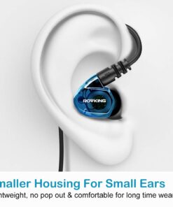 Rovking Over The Ear Earbuds for Running, Wrap Around Ear Wired Sports Headphones for Workout Exercise Jogging, Sweatproof in Ear Earphones Ear Buds with Mic for Cell Phones MP3 Laptop, Blue 19 61P8v0IiJzL