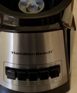 Hamilton Beach Power Elite Blender for Shakes and Smoothies with 3-Cup Vegetable Chopper Mini Food Processor, 40oz Glass Jar, 12 Functions for Puree, Ice Crush, Black and Stainless Steel (58149) 48 61P9EjmaOBL